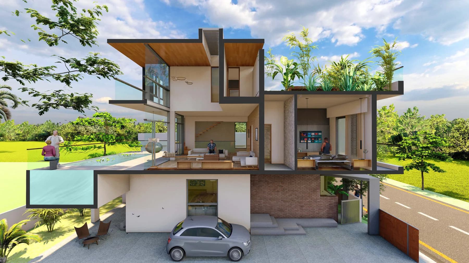 Paddy Field View House by Fifth Element Architecture